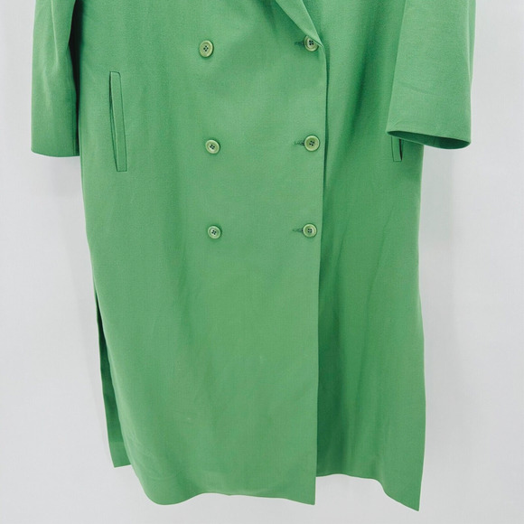 Rodebjer Voulana Double Breast Coat Size S Kelly Green Side Slits Capsule Preppy - Picture 3 of 12